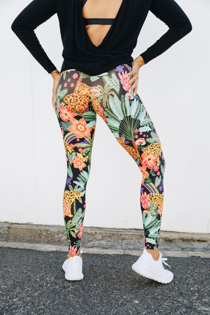 Cheetah Palms Full Length Leggings